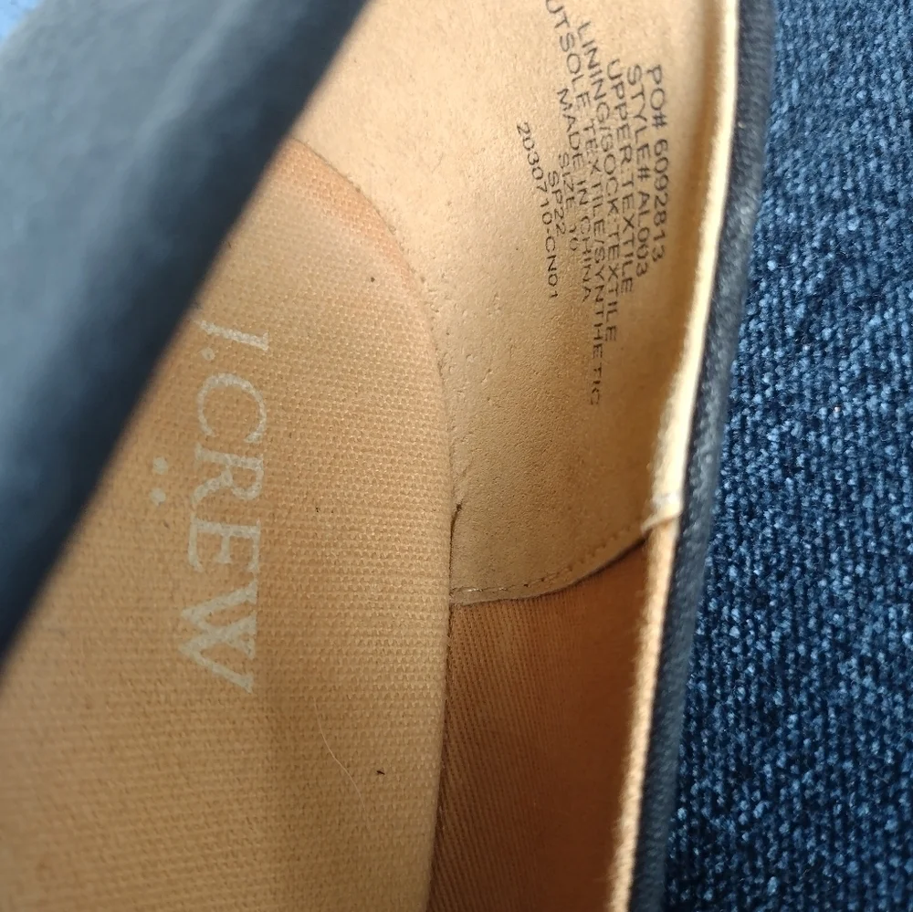 J.Crew Canvas Espadrille Wedge Heels Black Size 10 AL003 Women’s Classic Summer